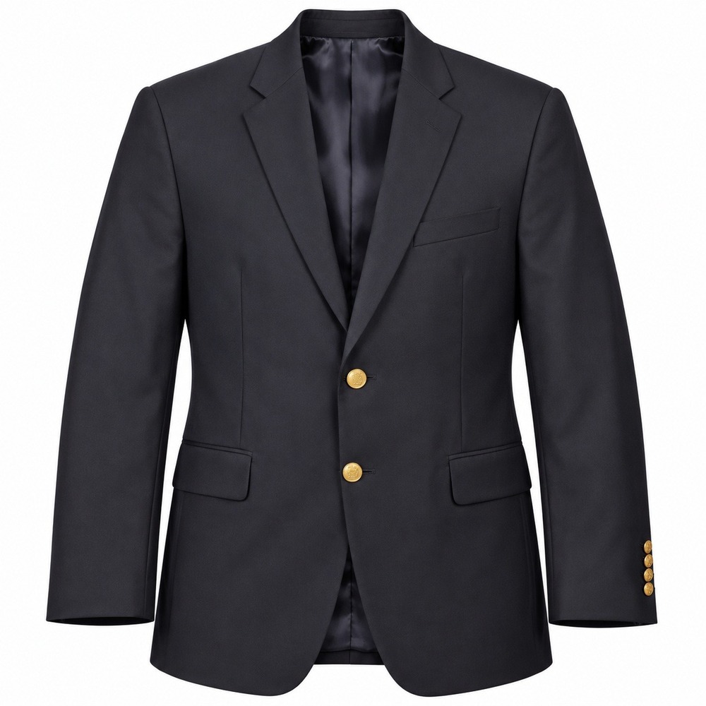 Jos. A. Bank Signature Mens 41 Regular Wool Blazer Navy Blue Gold Crest Buttons